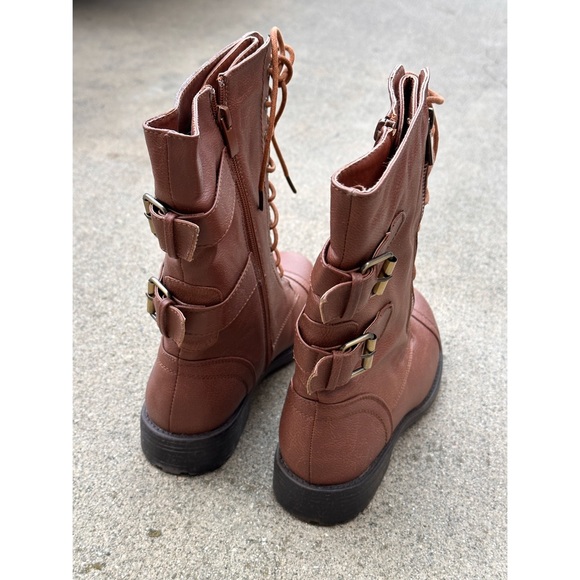 Top Moda Size 7 Lace Up Military Combat Boots - Picture 3 of 4